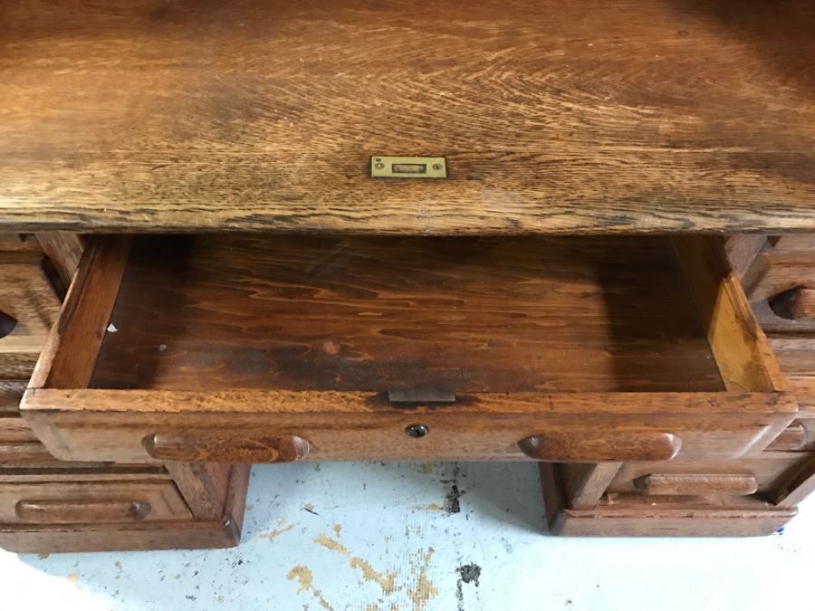 Old Oak Roll Top Desk [Photo 12]
