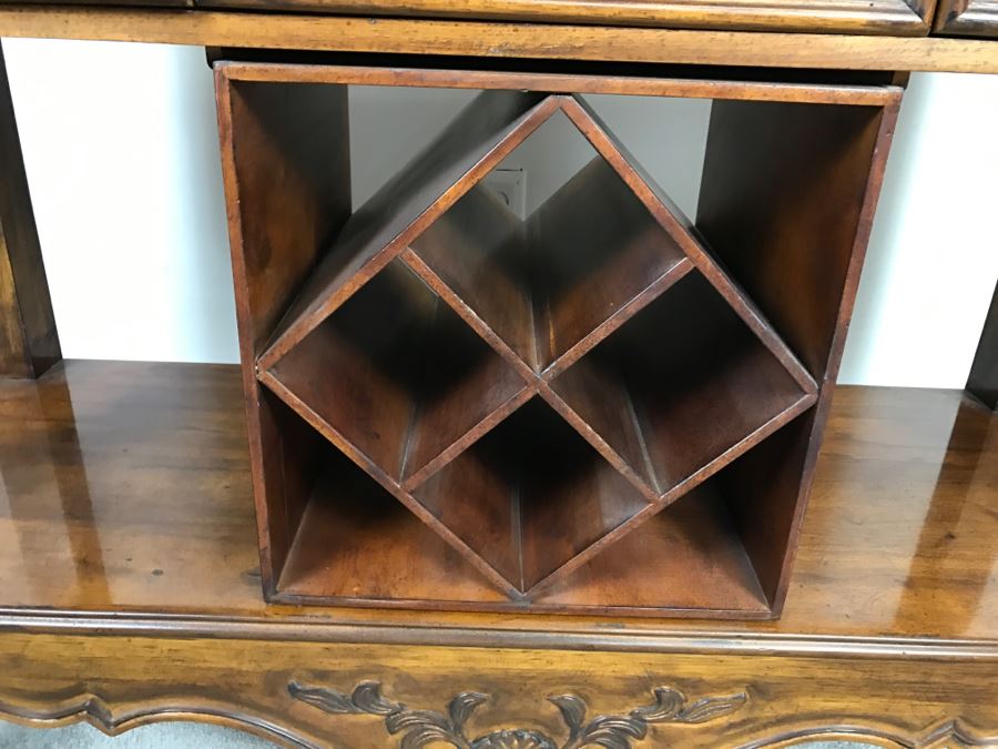 Drexel Heritage Wooden Bar Cart Console Table On Casters [Photo 6]