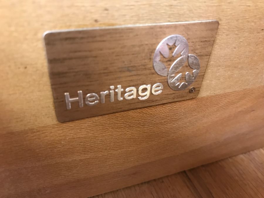 Drexel Heritage Wooden Bar Cart Console Table On Casters [Photo 4]