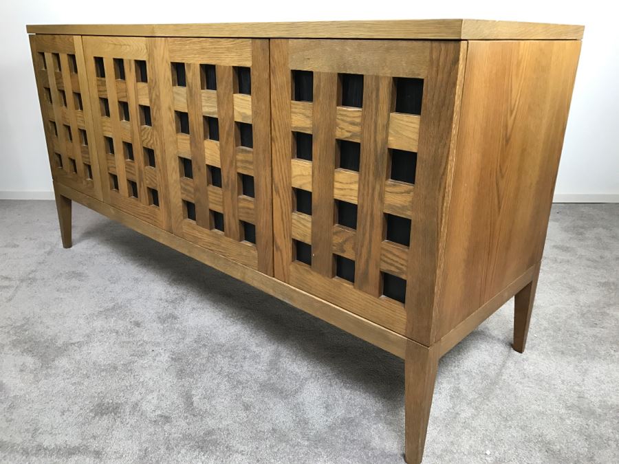 Contemporary Modern Credenza Cabinet With Storage Well Made All Wood [Photo 3]