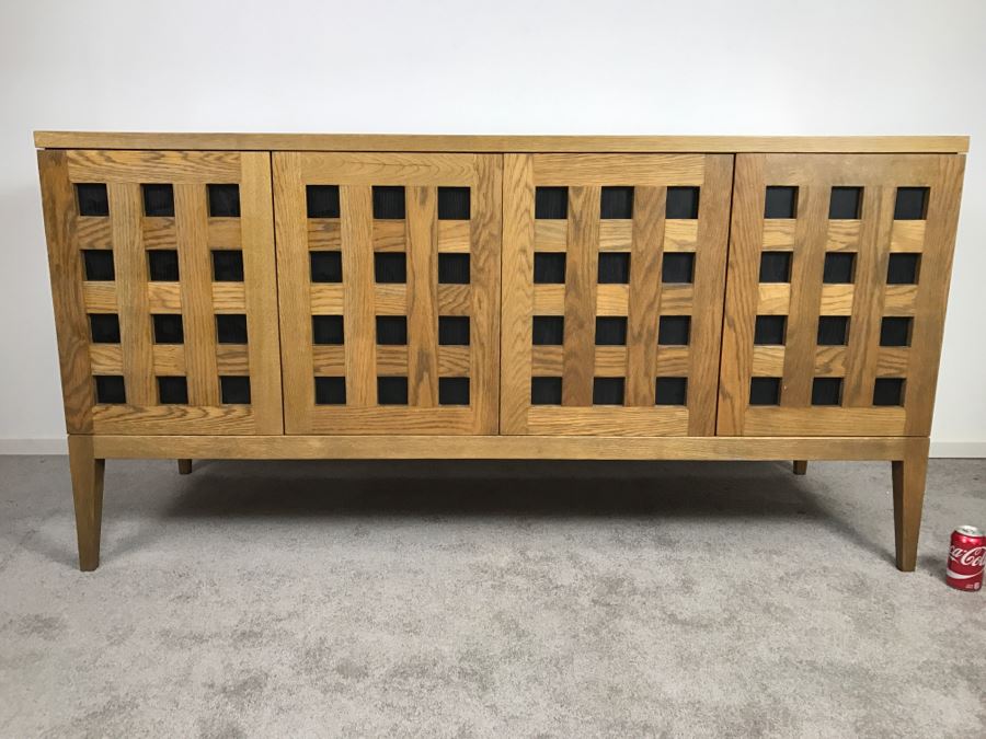 Contemporary Modern Credenza Cabinet With Storage Well Made All Wood