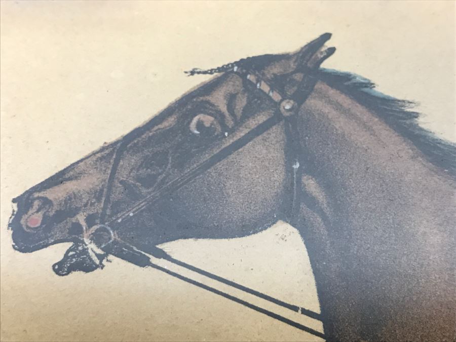 Antique Currier & Ives Lithograph 'Lucille By Exchequer Record 2:21' Hand Colored In Antique Frame Copyright 1878 Harness Racing [Photo 11]