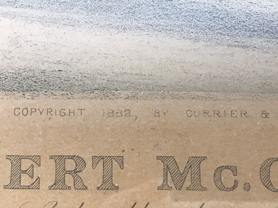 Antique Currier & Ives Lithograph 'Robert McGregor By Major Edsall, dam by American Star Record 2:18' Hand Colored In Antique Frame Copyright 1882 Harness Racing Scott Leighton [Photo 10]