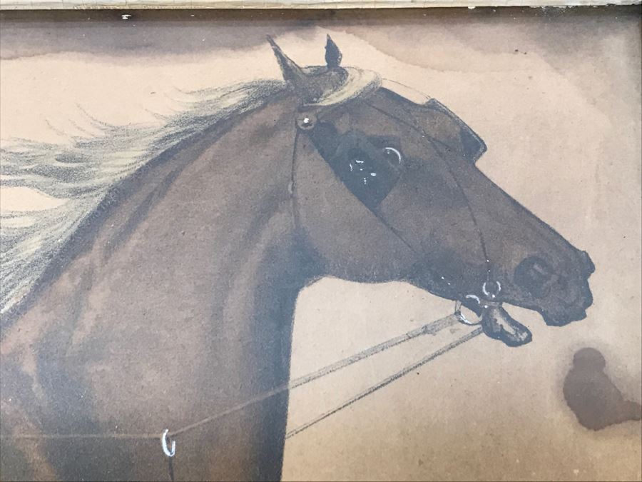 Antique Currier & Ives Lithograph 'Robert McGregor By Major Edsall, dam by American Star Record 2:18' Hand Colored In Antique Frame Copyright 1882 Harness Racing Scott Leighton [Photo 6]
