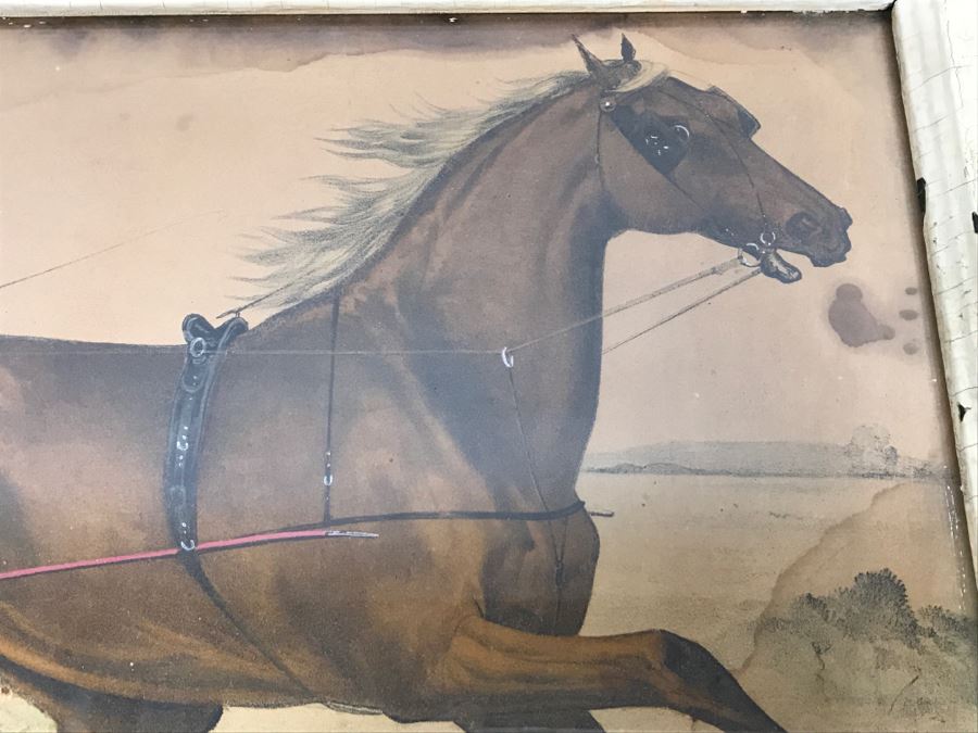 Antique Currier & Ives Lithograph 'Robert McGregor By Major Edsall, dam by American Star Record 2:18' Hand Colored In Antique Frame Copyright 1882 Harness Racing Scott Leighton [Photo 5]