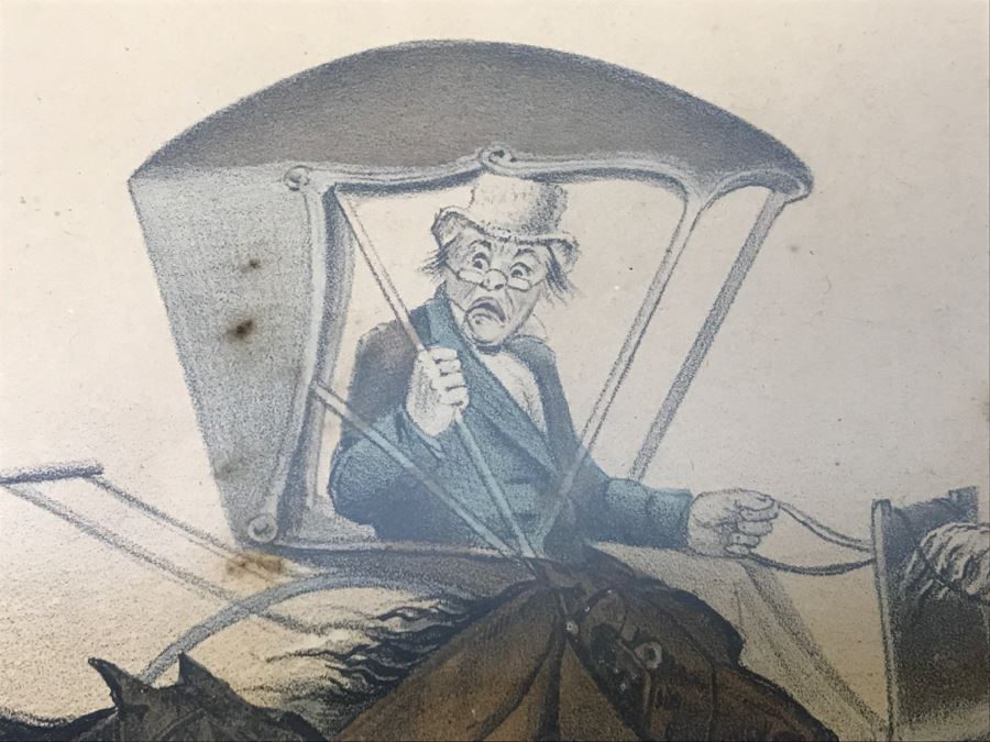 Antique Currier & Ives Lithograph 'The Butt Of The Jokers' Hand Colored In Antique Frame Copyright 1879 Harness Racing [Photo 7]