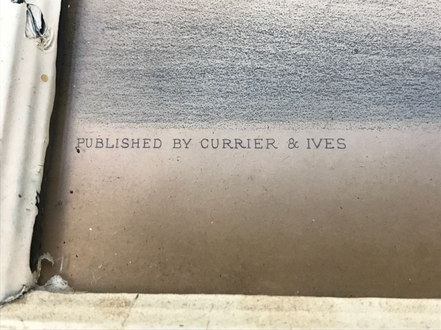 Antique Currier & Ives Lithograph 'The Butt Of The Jokers' Hand Colored In Antique Frame Copyright 1879 Harness Racing [Photo 12]