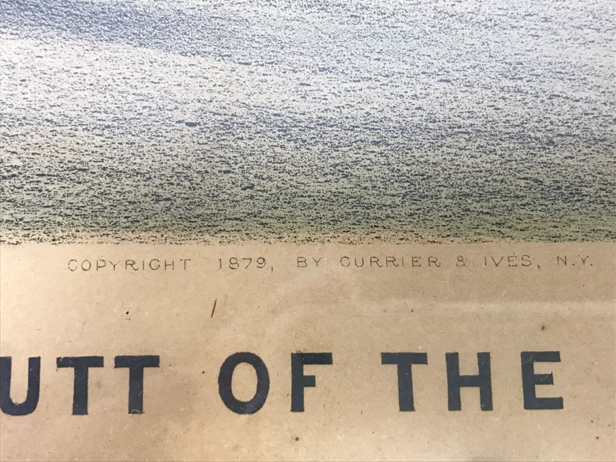 Antique Currier & Ives Lithograph 'The Butt Of The Jokers' Hand Colored In Antique Frame Copyright 1879 Harness Racing [Photo 11]