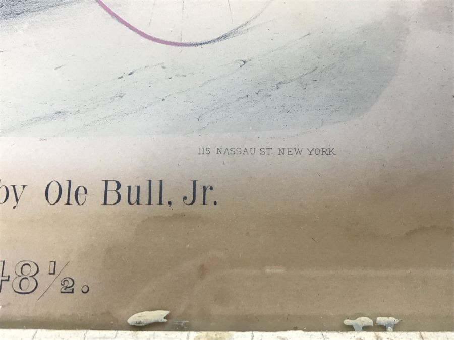 Antique Currier & Ives Lithograph 'Trotting Gelding Steve Maxwell, by Ole Bull, Jr. Driven By John Murphy' Hand Colored In Antique Frame Copyright 1881 Harness Racing Scott Leighton [Photo 13]