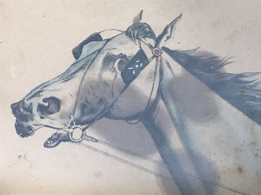 Antique Currier & Ives Lithograph 'Trotting Gelding Steve Maxwell, by Ole Bull, Jr. Driven By John Murphy' Hand Colored In Antique Frame Copyright 1881 Harness Racing Scott Leighton [Photo 5]