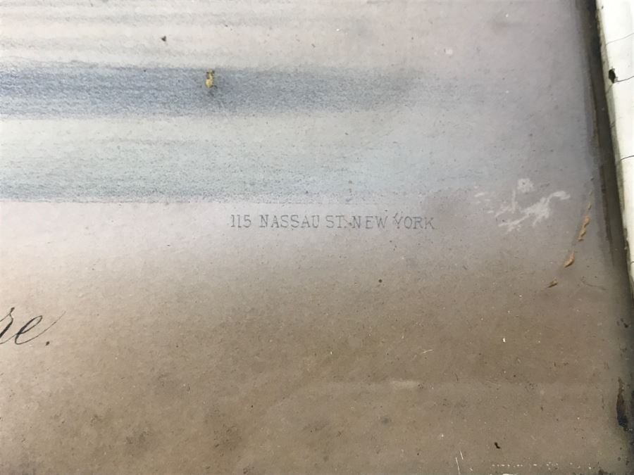 Antique Currier & Ives Lithograph 'Trotting Stallion Santa Claus, By Strathmore Record 2:17 1/2' Hand Colored In Antique Frame Copyright 1881 Harness Racing [Photo 12]