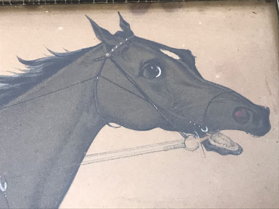 Antique Currier & Ives Lithograph 'The Grand Horse St. Julien. The 'King Of Trotters.'' Hand Colored In Antique Frame Copyright 1881 Harness Racing Scott Leighton [Photo 7]