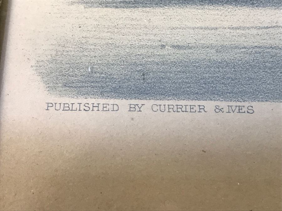 Antique Currier & Ives Lithograph 'Judge Fullerton' Hand Colored In Antique Frame Copyright 1873 Harness Racing J Cameron [Photo 15]