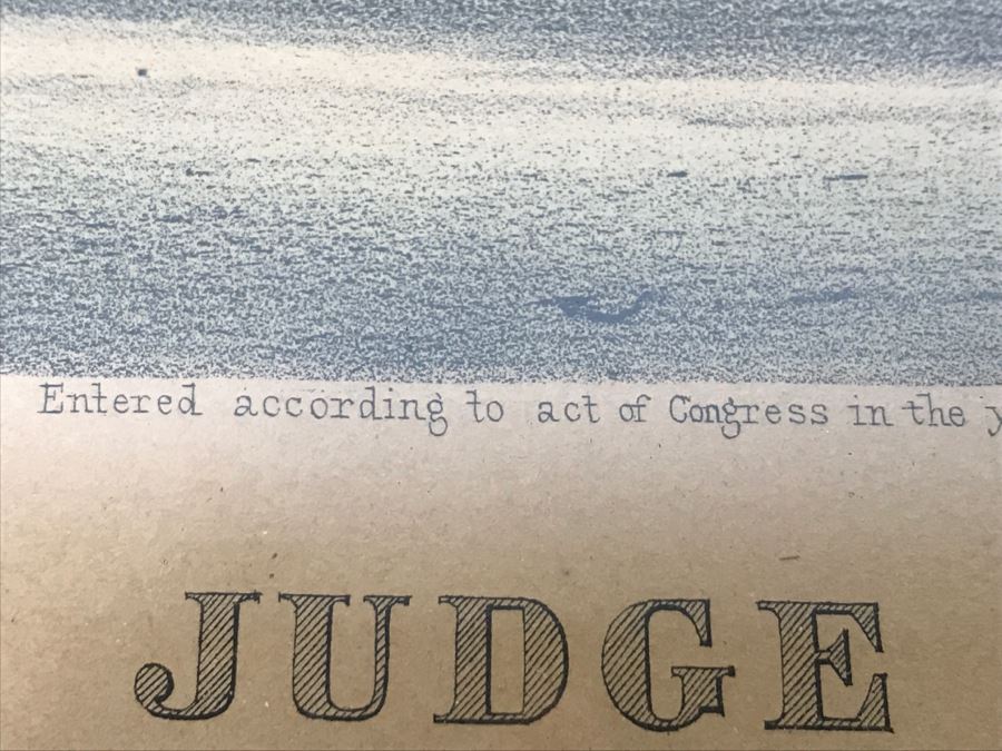 Antique Currier & Ives Lithograph 'Judge Fullerton' Hand Colored In Antique Frame Copyright 1873 Harness Racing J Cameron [Photo 12]