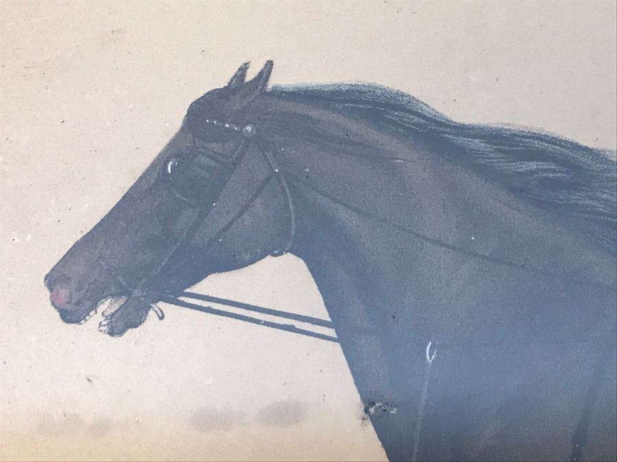 Antique Currier & Ives Lithograph 'Sam Purdy' Hand Colored In Antique Frame Harness Racing [Photo 6]