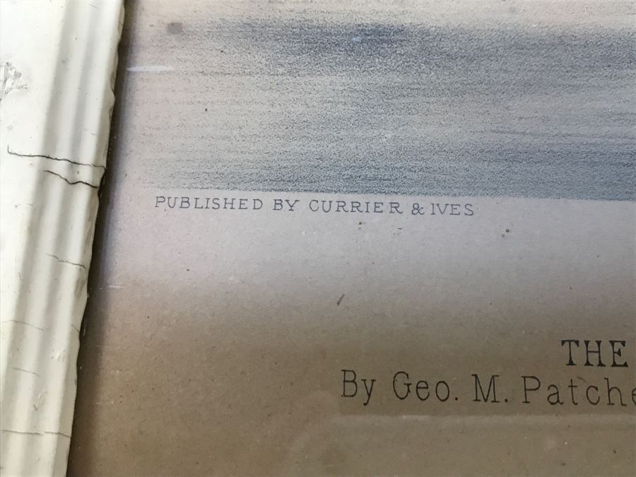 Antique Currier & Ives Lithograph 'Sam Purdy' Hand Colored In Antique Frame Harness Racing [Photo 13]