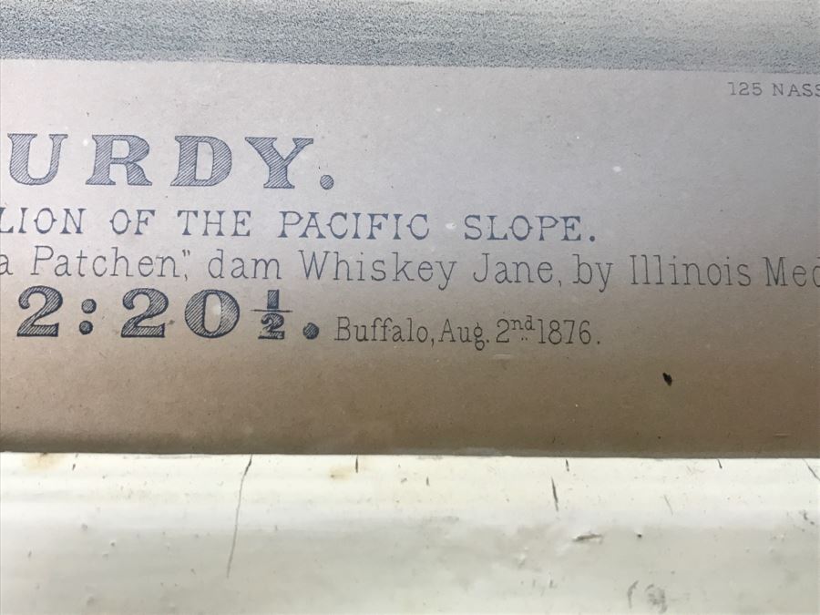 Antique Currier & Ives Lithograph 'Sam Purdy' Hand Colored In Antique Frame Harness Racing [Photo 11]