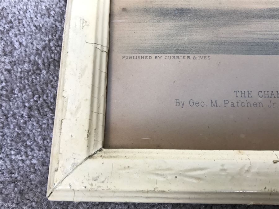 Antique Currier & Ives Lithograph 'Sam Purdy' Hand Colored In Antique Frame Harness Racing [Photo 14]