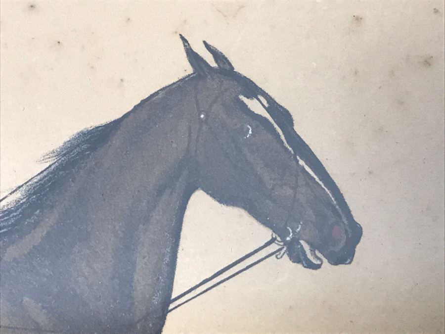 Antique Currier & Ives Lithograph 'Rarus' Hand Colored In Antique Frame Copyright 1877 Harness Racing [Photo 6]