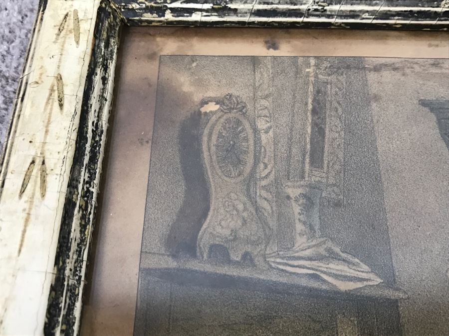 Antique Currier & Ives Lithograph 'The Philosophy Of Tobacco' Hand Colored In Antique Frame [Photo 15]