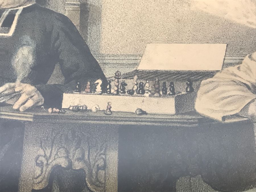 Antique Currier & Ives Lithograph 'The Philosophy Of Tobacco' Hand Colored In Antique Frame [Photo 9]