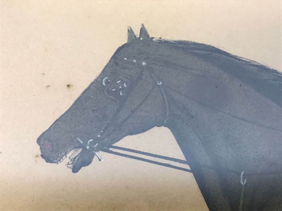 Antique Currier & Ives Lithograph 'Bay Stallion Hambrino, By Edward Everett' Hand Colored In Antique Frame Copyright 1879 Harness Racing [Photo 7]