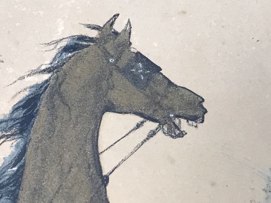 Antique Currier & Ives Lithograph 'The Boss Of The Road' Hand Colored Copyright 1877 [Photo 10]