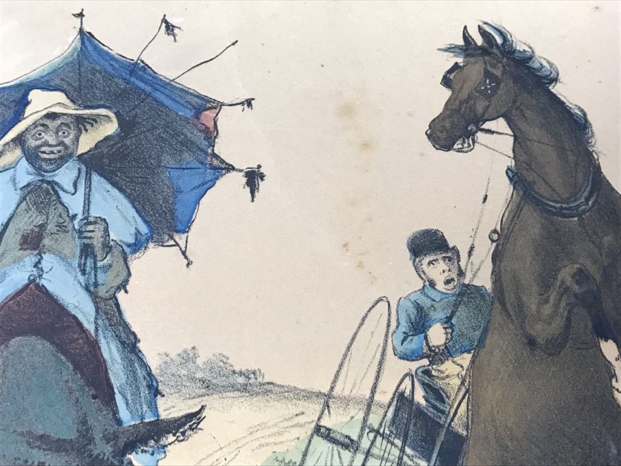 Antique Currier & Ives Lithograph 'The Boss Of The Road' Hand Colored Copyright 1877 [Photo 14]