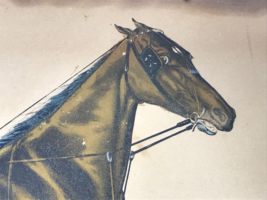 Antique Currier & Ives Lithograph 'Croxie By Clark Chief' Hand Colored Copyright 1878 [Photo 6]