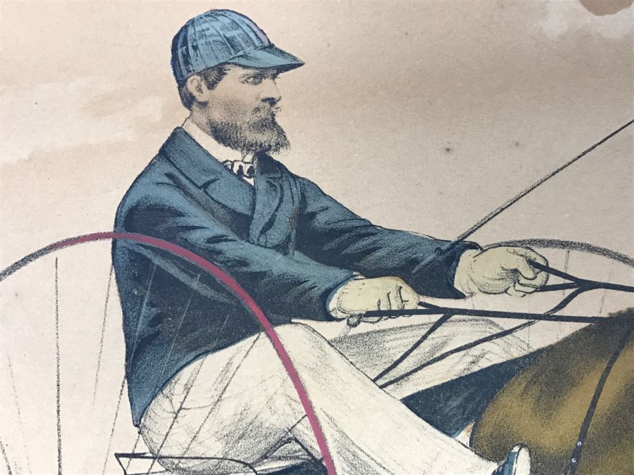 Antique Currier & Ives Lithograph 'Croxie By Clark Chief' Hand Colored Copyright 1878 [Photo 3]