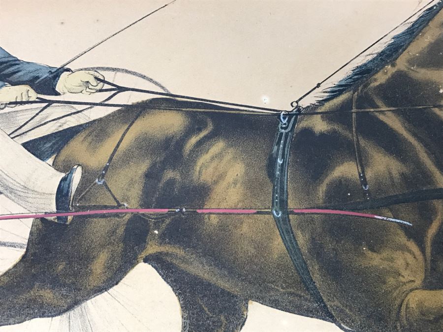 Antique Currier & Ives Lithograph 'Croxie By Clark Chief' Hand Colored Copyright 1878 [Photo 4]