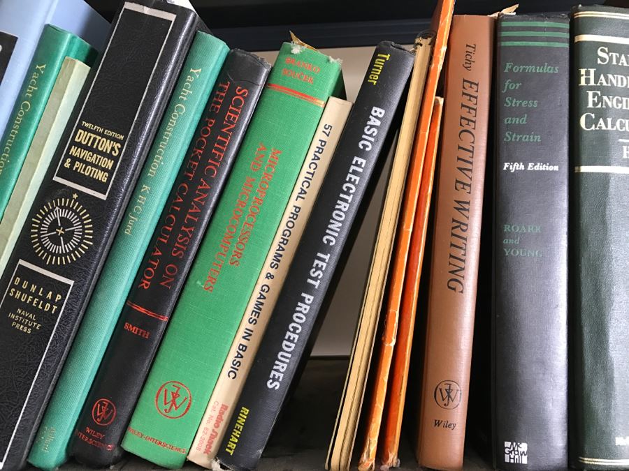 Huge Book Lot With Yacht, Sailing, Large 2nd Ed Websters Dictionary, Engineering And Nuclear Reactor Physics Books [Photo 37]