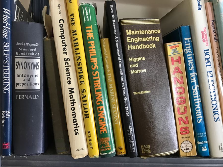 Huge Book Lot With Yacht, Sailing, Large 2nd Ed Websters Dictionary, Engineering And Nuclear Reactor Physics Books [Photo 20]