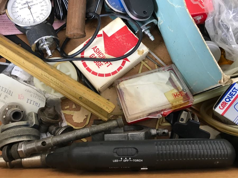 Gadget Lot With Various Electronics, Tools, Gauges, Gadgets [Photo 8]