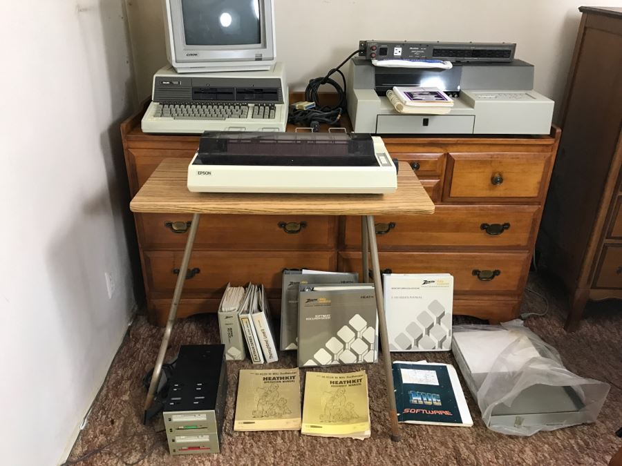 Vintage Zenith Heath Computer Systems Computer With Manuals, Monitor, HP 7550A Graphics Plotter, EPSON Printer, Heatkit Outlet And US Robotics 2400 Modem [Photo 6]