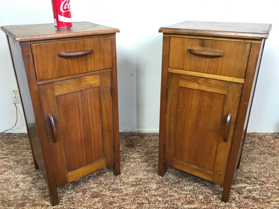 Pair Of Vintage Nightstands Side Tables [Photo 8]