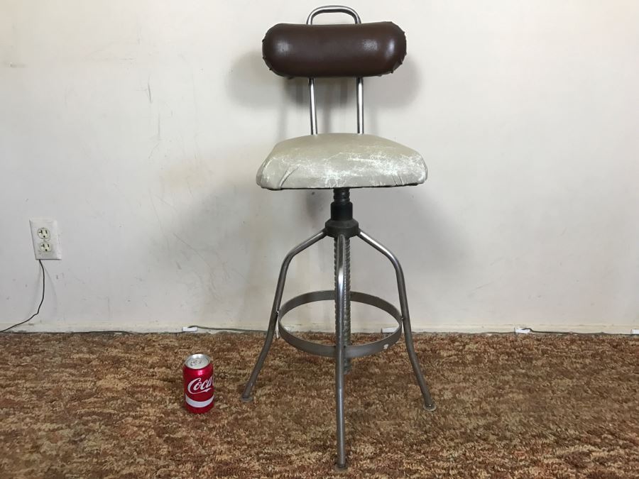 Vintage Industrial Bar Stool Drafting Chair