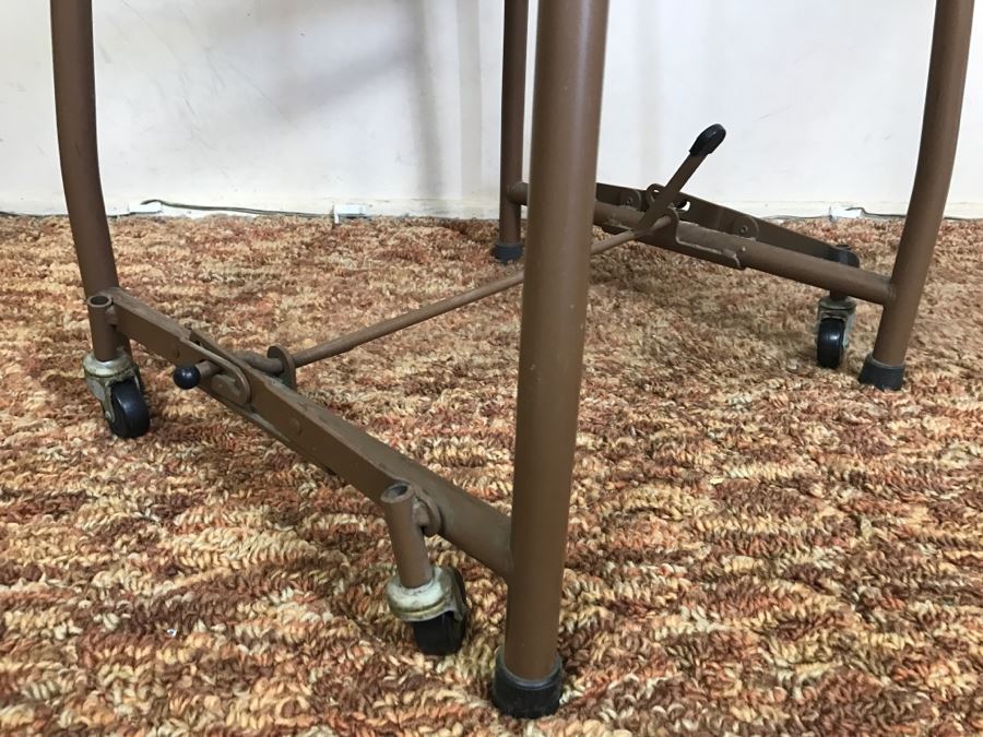 Solid Construction Wood And Metal Rolling Cart With Two Drop Leafs [Photo 8]