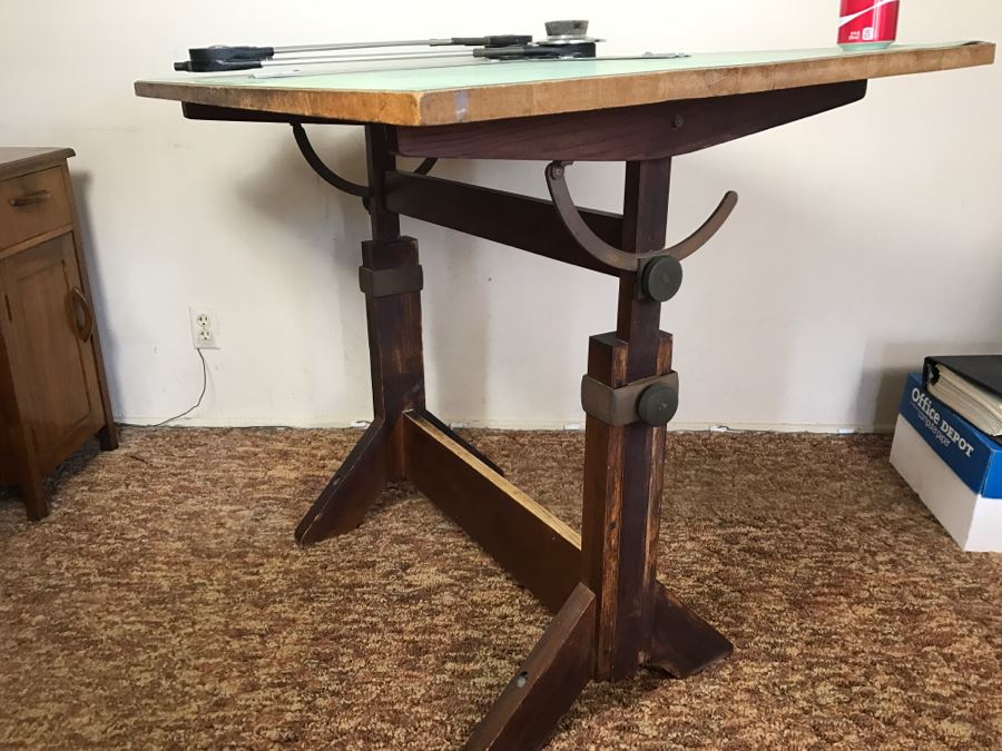 Vintage Custom Adjustable Drafting Table [Photo 1]