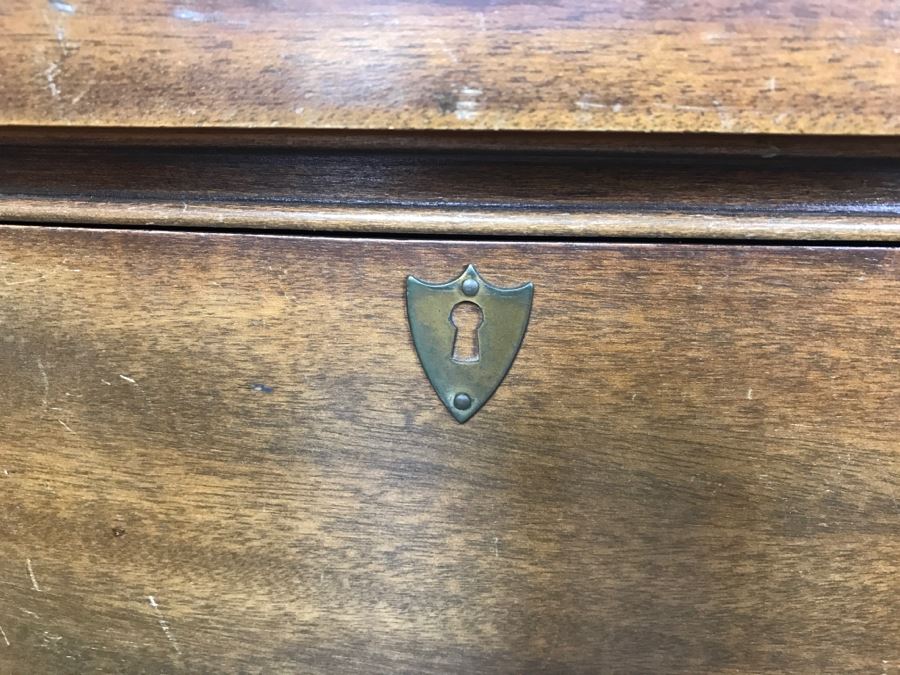 Vintage Wooden Sideboard Buffet On Casters [Photo 5]