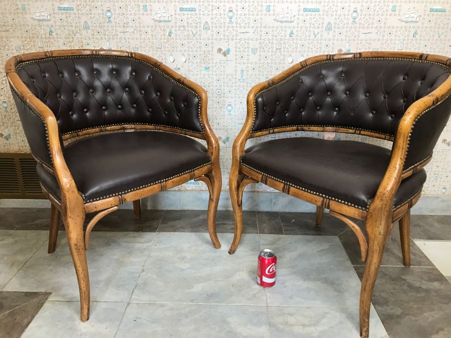 Pair Of Stylish Hollywood Regency Armchairs [Photo 6]