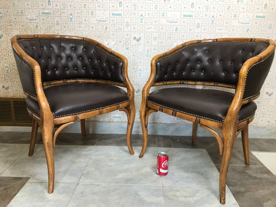 Pair Of Stylish Hollywood Regency Armchairs [Photo 5]