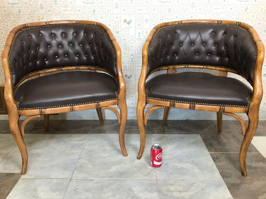 Pair Of Stylish Hollywood Regency Armchairs [Photo 2]