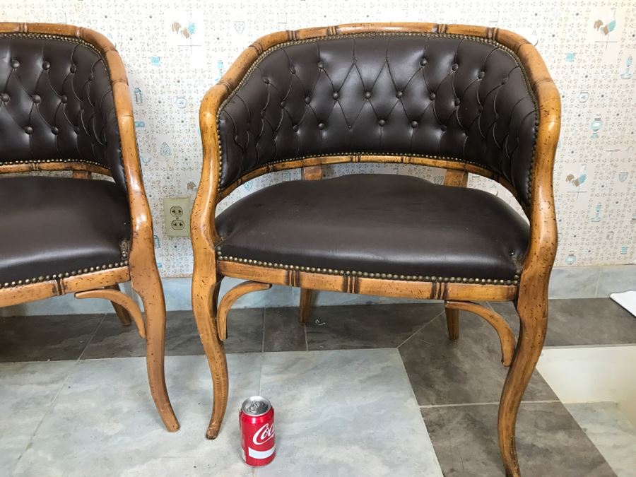 Pair Of Stylish Hollywood Regency Armchairs [Photo 4]