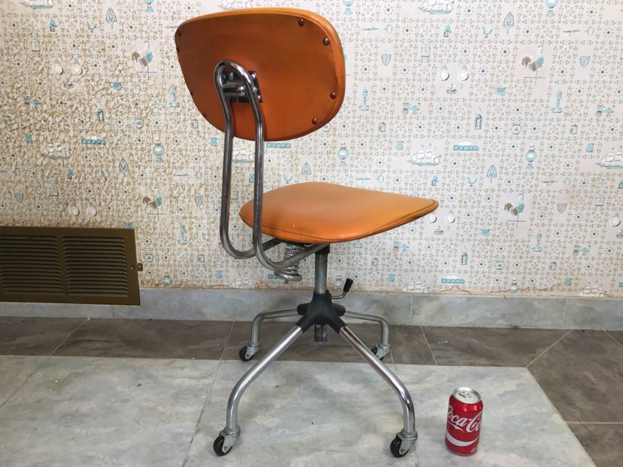 Vintage Mid-Century Orange Office Chair  [Photo 5]