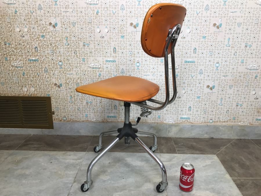Vintage Mid-Century Orange Office Chair  [Photo 8]