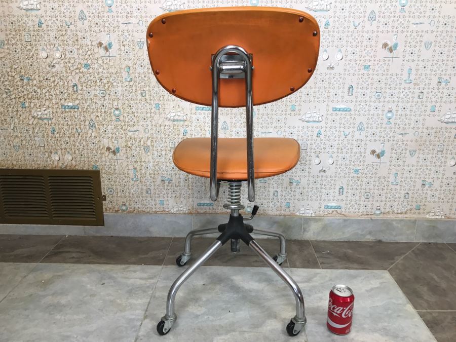 Vintage Mid-Century Orange Office Chair  [Photo 6]