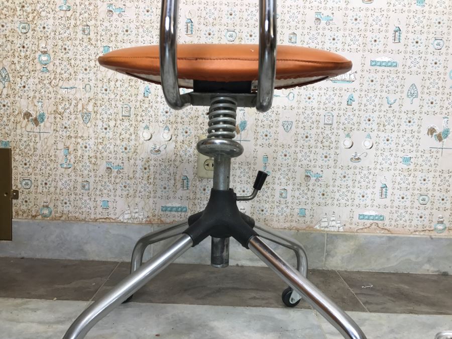 Vintage Mid-Century Orange Office Chair  [Photo 7]