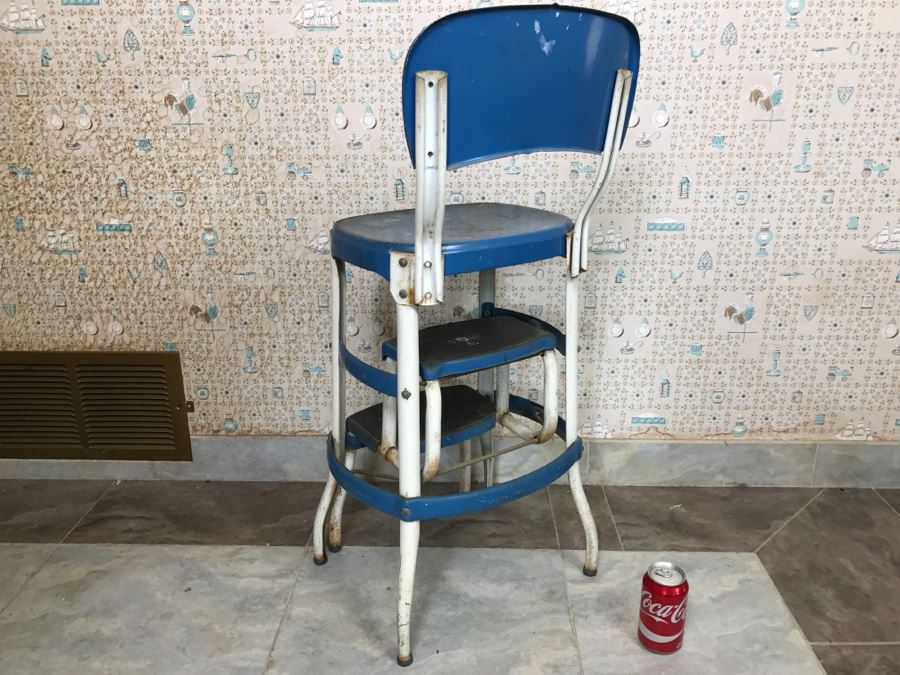 Vintage Blue And White COSCO Step Stool [Photo 6]