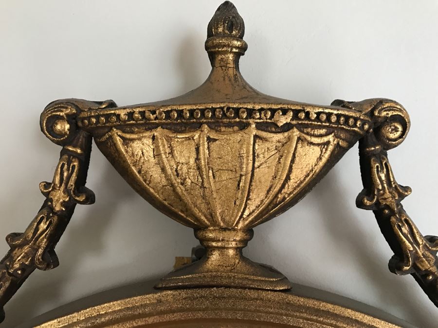 Gilt Wood Oval Designer Wall Mirror [Photo 2]